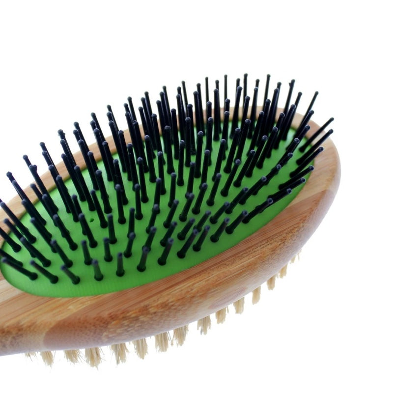 Double Sided Pin & Bristle Bamboo Brush for Dog Grooming - image 3