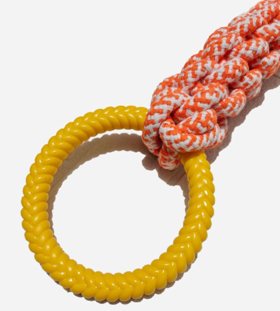 Heavy-Duty Dog Tug Toy – Cotton Rope with Rubber Ring for Large Breeds - image 6