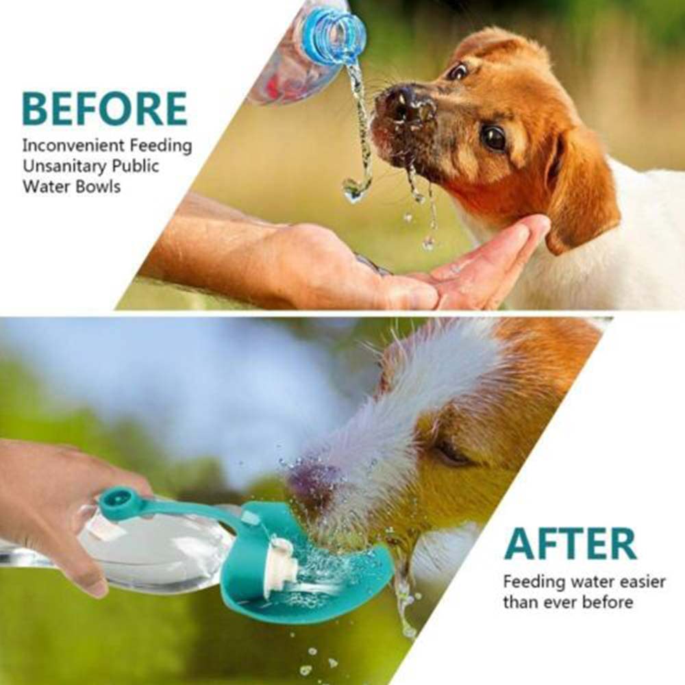 580mL Puppy Dog Cat Pet Water Bottle Cup Drinking Outdoor Travel Portable Feeder - image 2