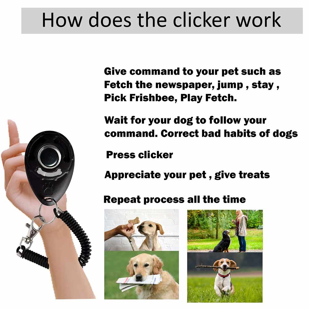 2-Pack Dog Puppy School Clicker – Professional Training Aid, Black Pet Trainer - image 2