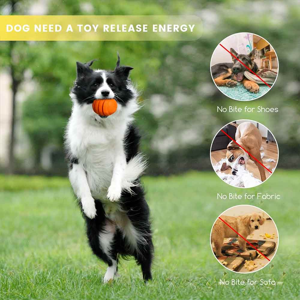 Durable Dog Chew Toy – Treat Dispenser & Interactive Pet Toy, Orange, 10cm - image 8