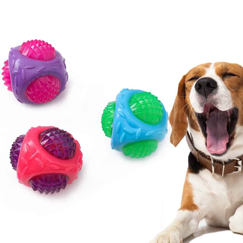 3-Piece Catch & Flash Squeaky Dog Ball – Flashing Toy Lights Up in Dark, Tough Balls - image 7