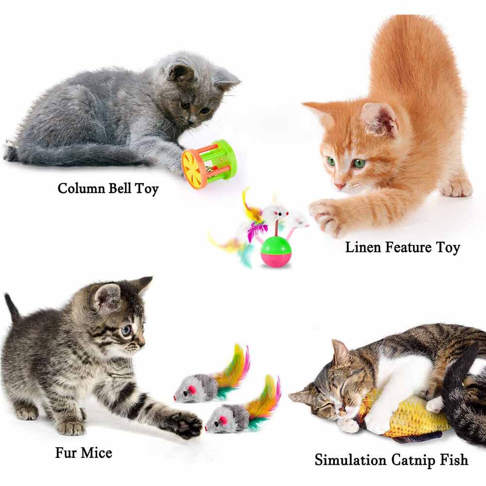 28X Bulk Buy Cat Kitten Toys Rod Fur Mice Bells Balls Catnip Lovely Pet Toy - image 5