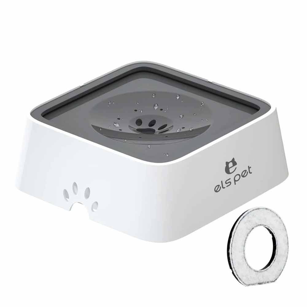 Dog Water Bowl with Filter – 1.5L Non-Spill Slow Drink Pet Water Bowl - image 5