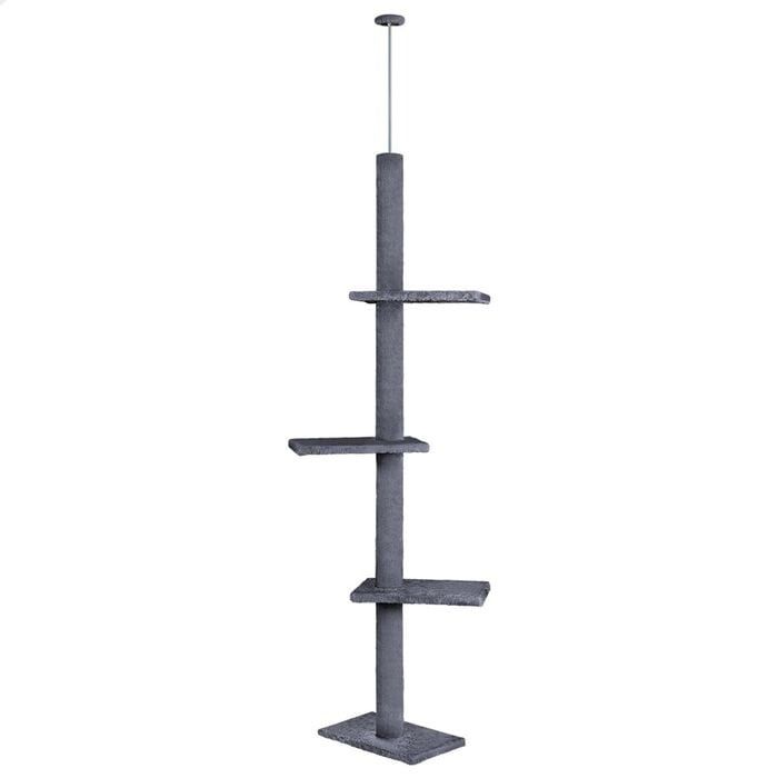 Floor to Ceiling Cat Tree Tower with Adjustable Height 230-286cm for Indoor Cats (Grey)-2050057518977257481