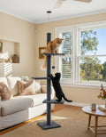 Floor to Ceiling Cat Tree Tower with Adjustable Height 230-286cm for Indoor Cats (Grey)-2050057518977257473