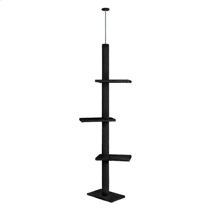 Floor to Ceiling Cat Tree Tower with Adjustable Height 230-286cm for Indoor Cats (Black)-2050057519186972681