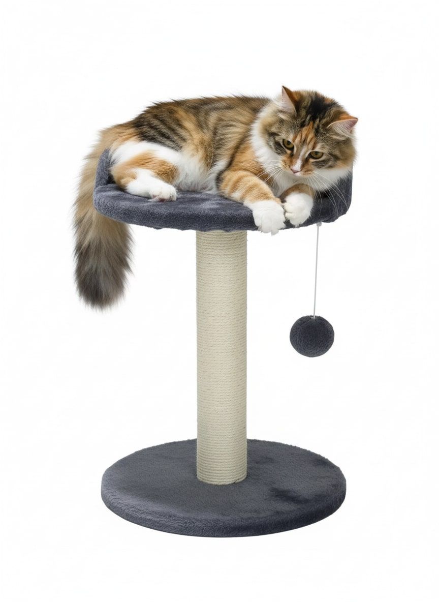 Cat Tree Tower for Indoor Cats with Plush Perch, Sisal Scratching Post & Hanging Ball Toy for Kittens or Small Breeds-2050057519807729664