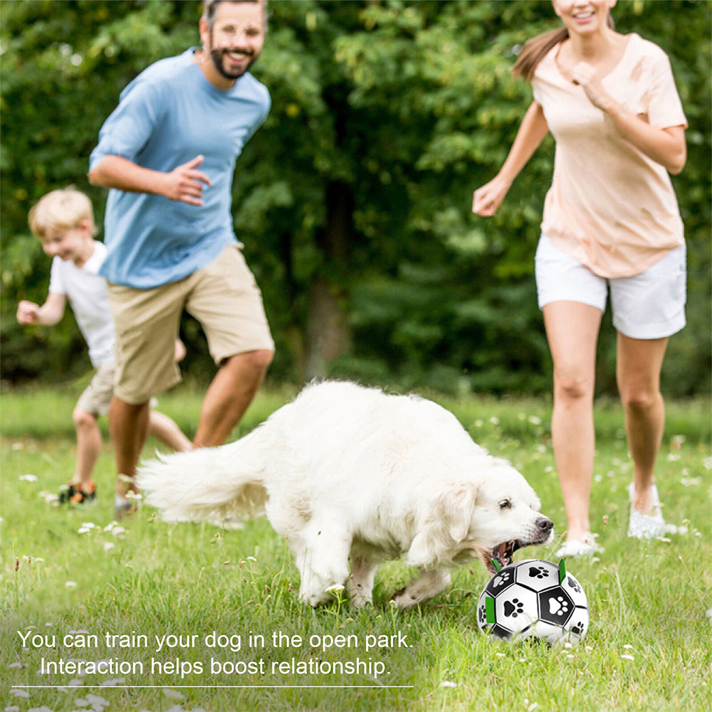 Dog Soccer Ball Grab Tabs Interactive Pet Dog Toy Football with Ball Pump - image 5
