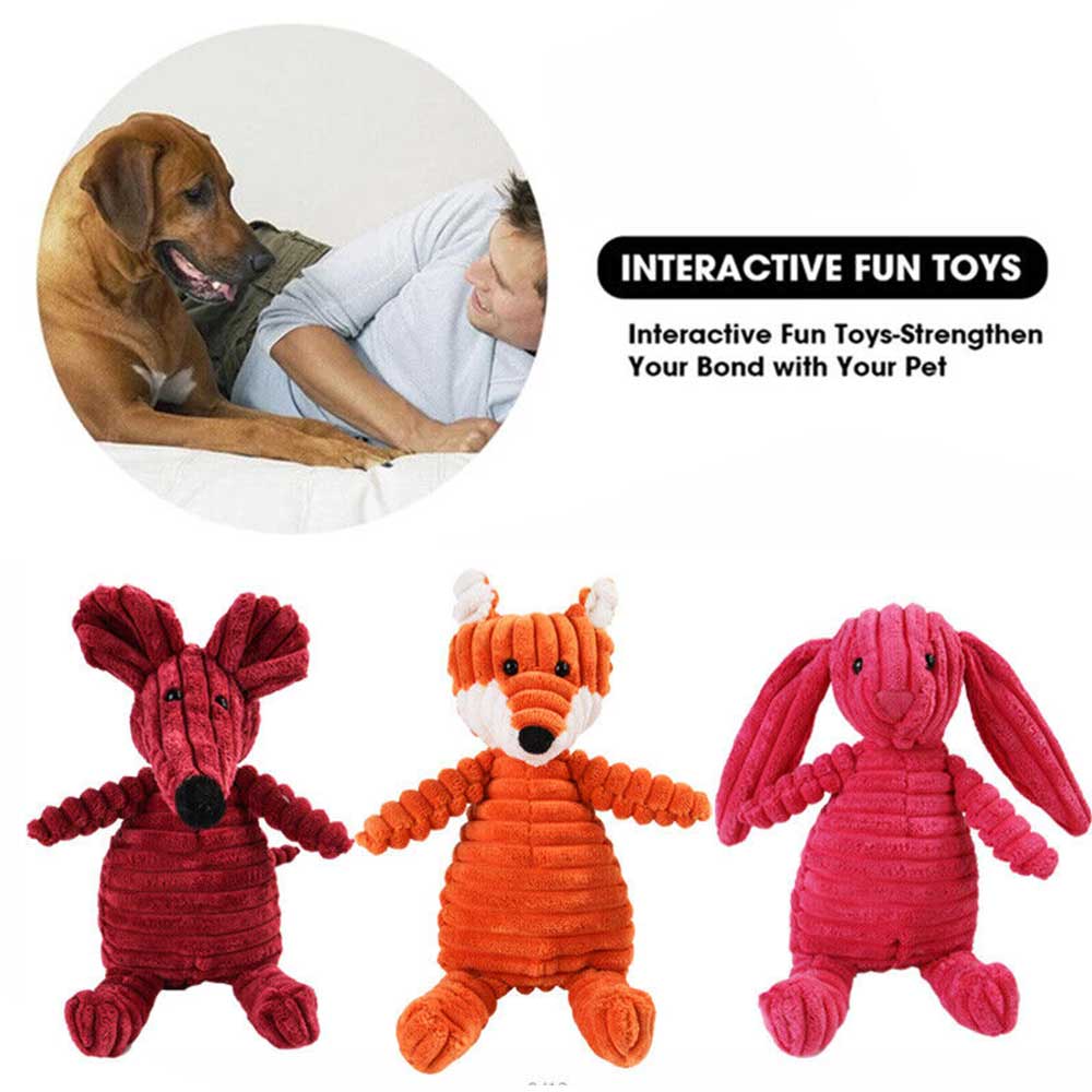 Puppy Teeth Toys Cute Pet Dog Chew Toy Squeaker Squeaky Soft Plush Play Sound - image 3