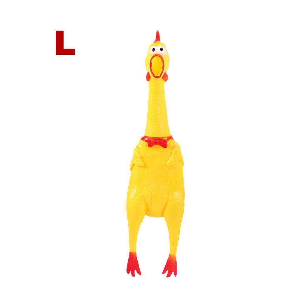 Squeaker Funny Screaming Chicken Toy Squeeze Rubber Chew Dog Bite Shrilling Pet - image 3