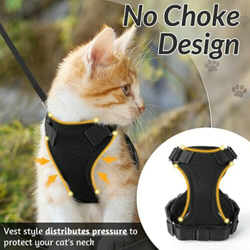 Cat Dog Harness Leash Walking Escape Proof Adjustable Reflective Vest Harness - image 2