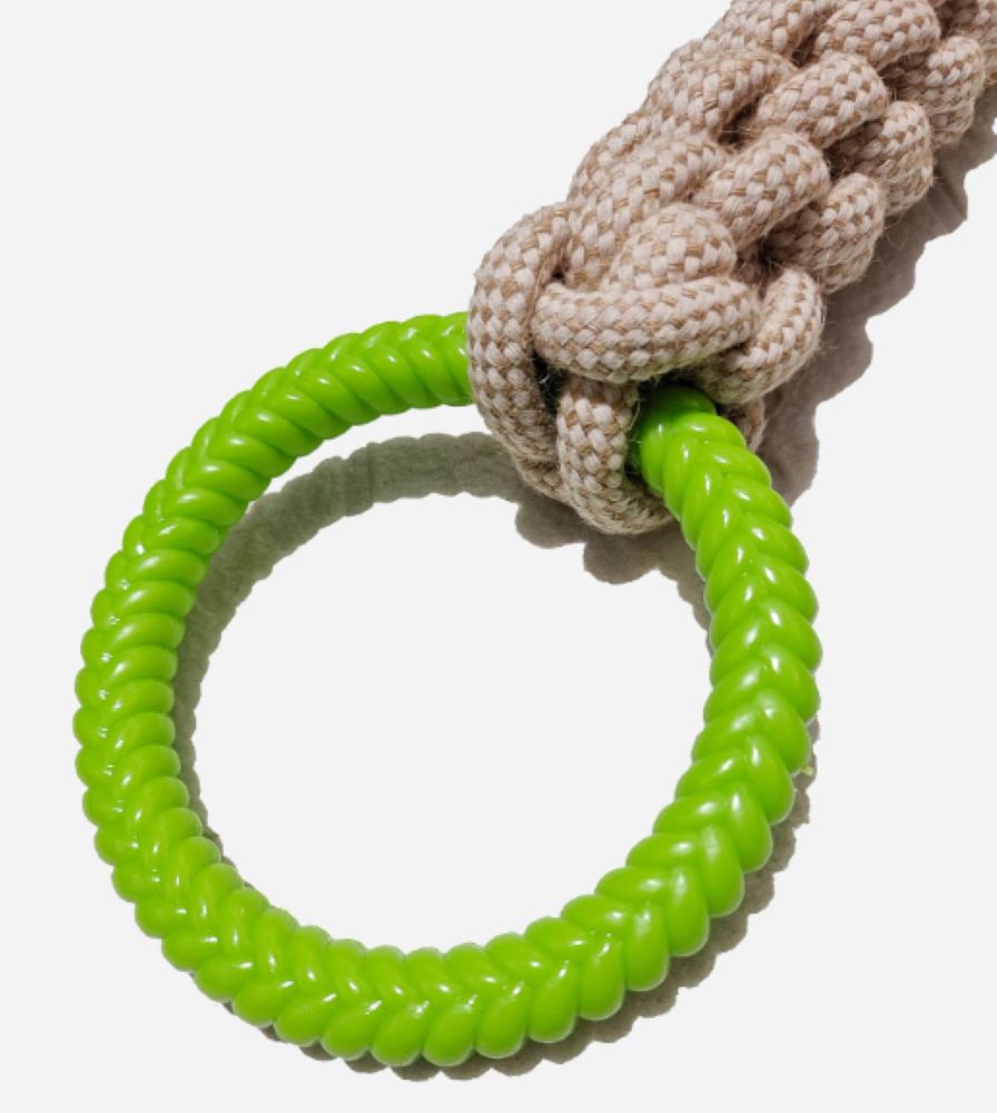 Heavy-Duty Dog Tug Toy – Cotton Rope with Rubber Ring for Large Breeds - image 4