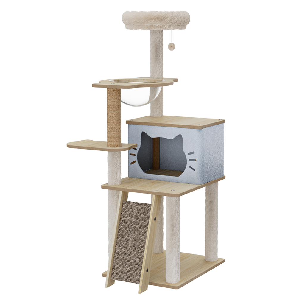 Cat Tree Tower Scratcher Wood Condo House 120cm-2006732707882733576