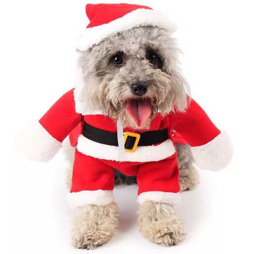 Christmas Santa Claus Pet Cat Dog Clothes Hat Costume Coat Decoration Xmas - image 5