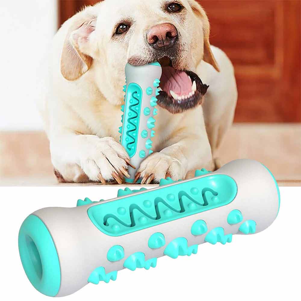 Teeth Cleaning Dog Chew Toy Tough Dog Puppy Toothbrush Rubber Chewers Toy Bone - image 3
