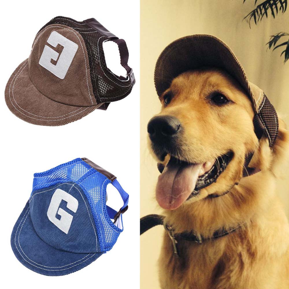 Dog Hat Pet Baseball Cap Puppy Cat Beach Outdoor Sport Visor Cap w/ Ear Holes - image 2