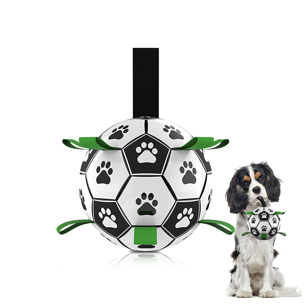 Dog Soccer Ball Grab Tabs Interactive Pet Dog Toy Football with Ball Pump - image 1