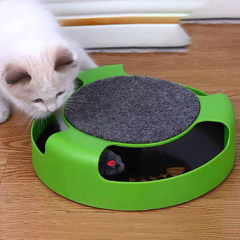 Cats Mouse Moving Catch Toy Interactive Cat Toys Indoor Cat Training Scratching Pad Round - image 5