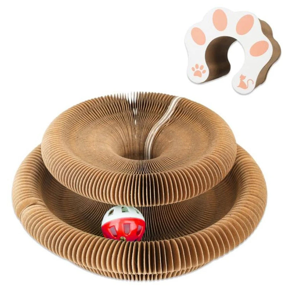 Transformable Cat Toy - Accordion Scratch Pad & Wear-Resistant Ball - image 1