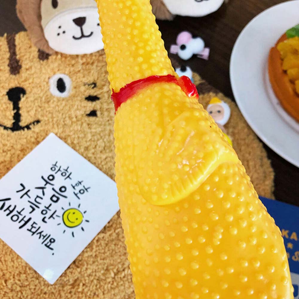 Squeaker Funny Screaming Chicken Toy Squeeze Rubber Chew Dog Bite Shrilling Pet - image 7
