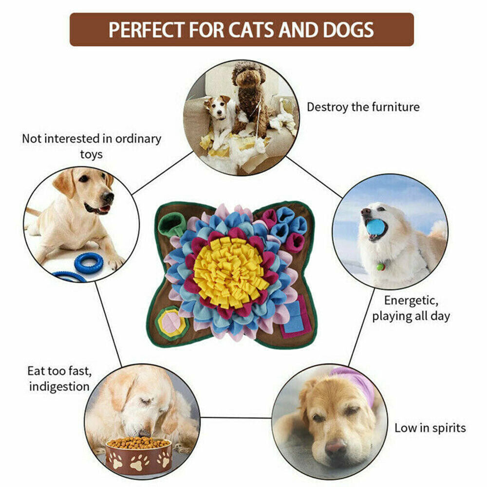 50x50cm Pet Dog Snuffle Mat Sniffing Treat Foraging Toy Nose Training Pad - image 6