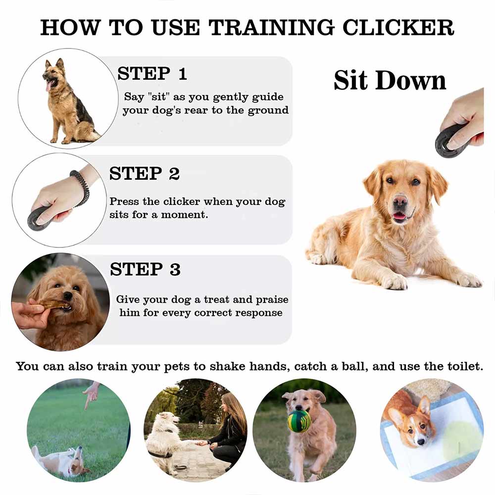 2-Pack Dog Puppy School Clicker – Professional Training Aid, Black Pet Trainer - image 3