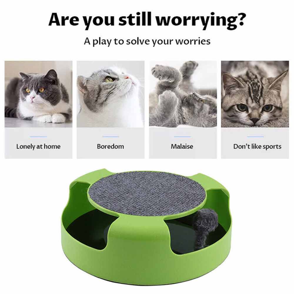 Cats Mouse Moving Catch Toy Interactive Cat Toys Indoor Cat Training Scratching Pad Round - image 8