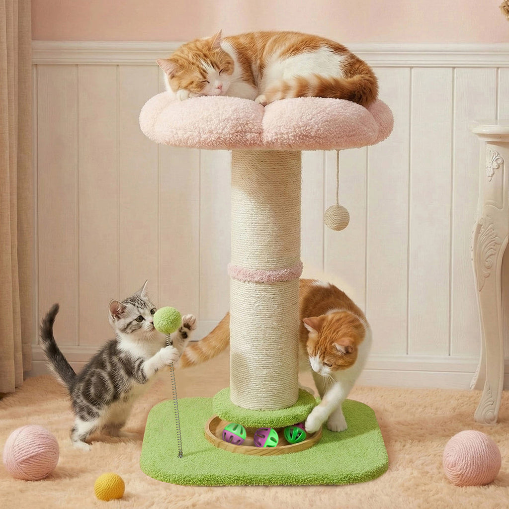 Cat Scratching Post Flower 61.5cm Cat Tree Tower-2102558640274804742