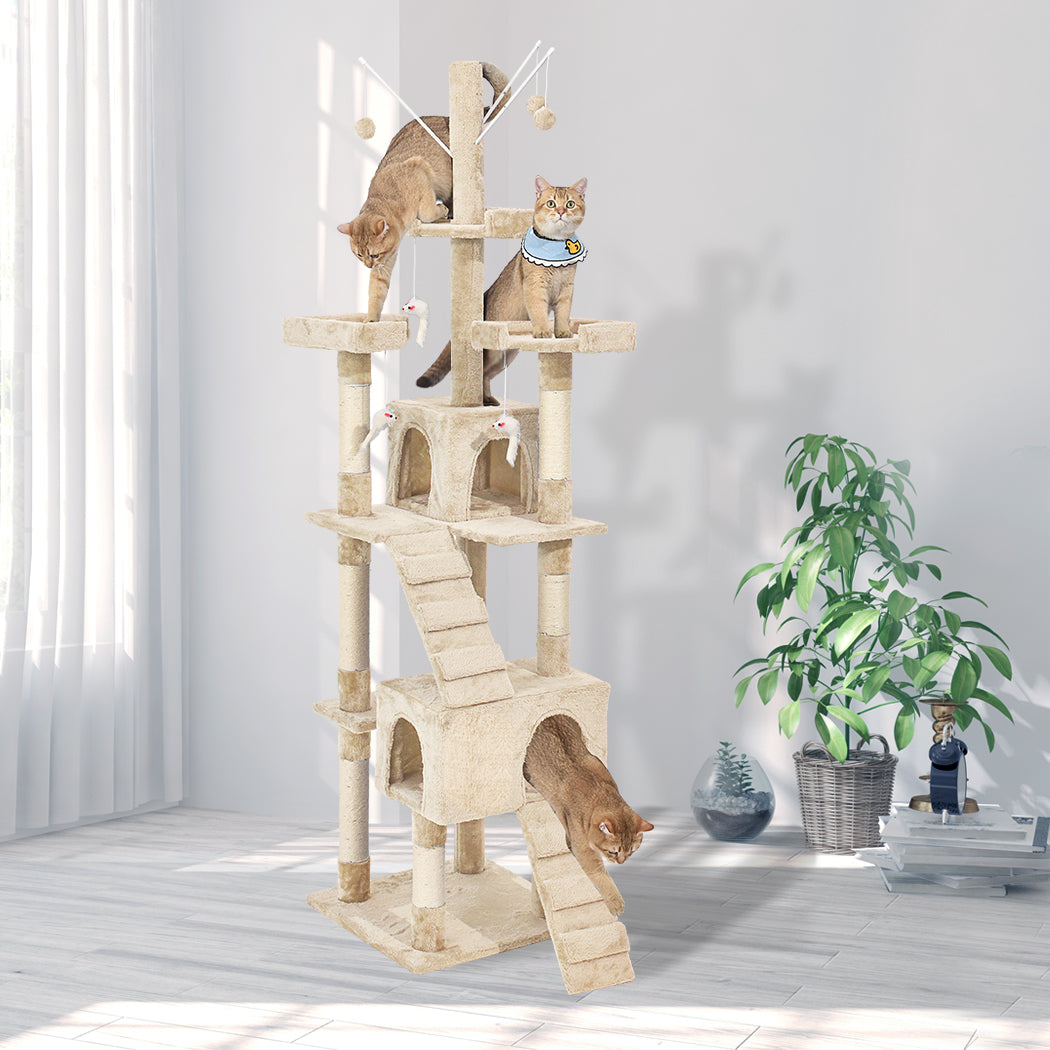 Cat Tree Scratching Post Scratcher Beige-2102558622092496902