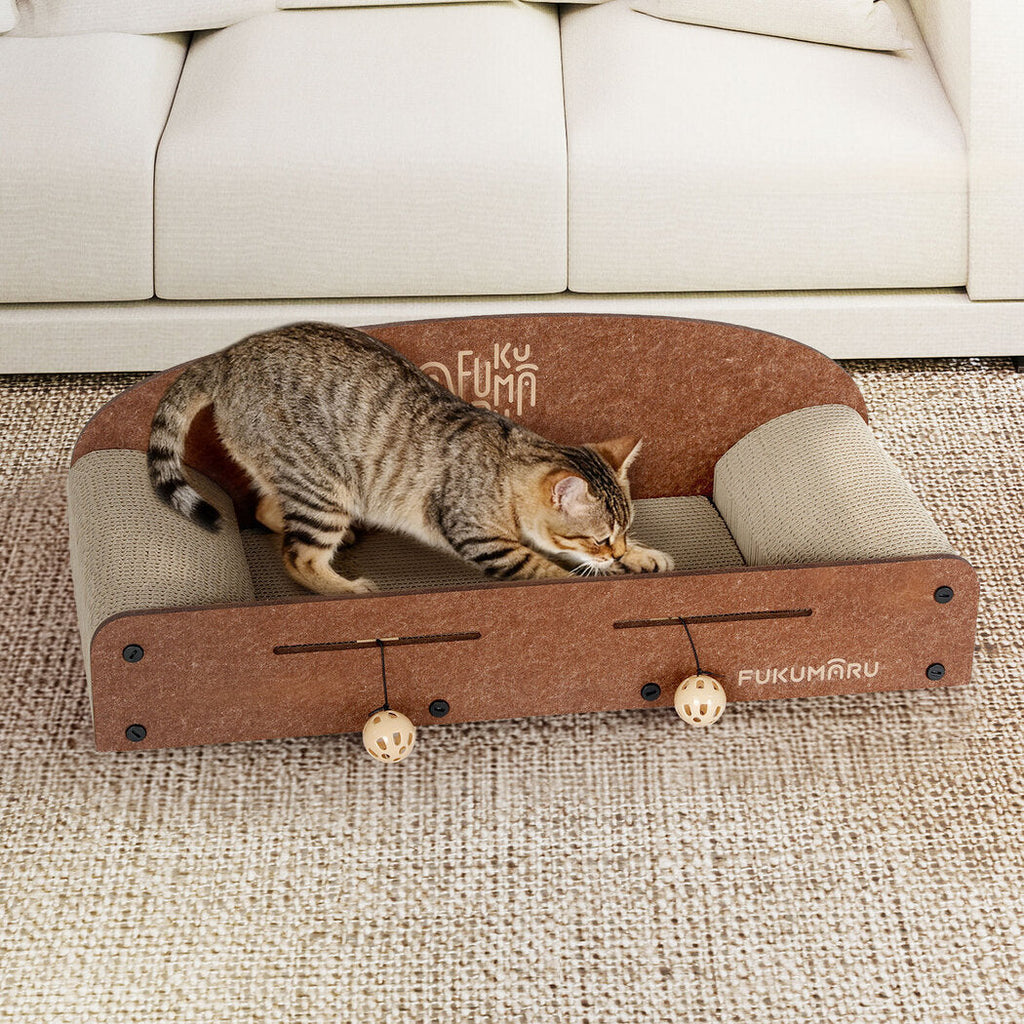 Cat Scratching Board Corrugated Cardboard 2 Balls-2102558633337425926