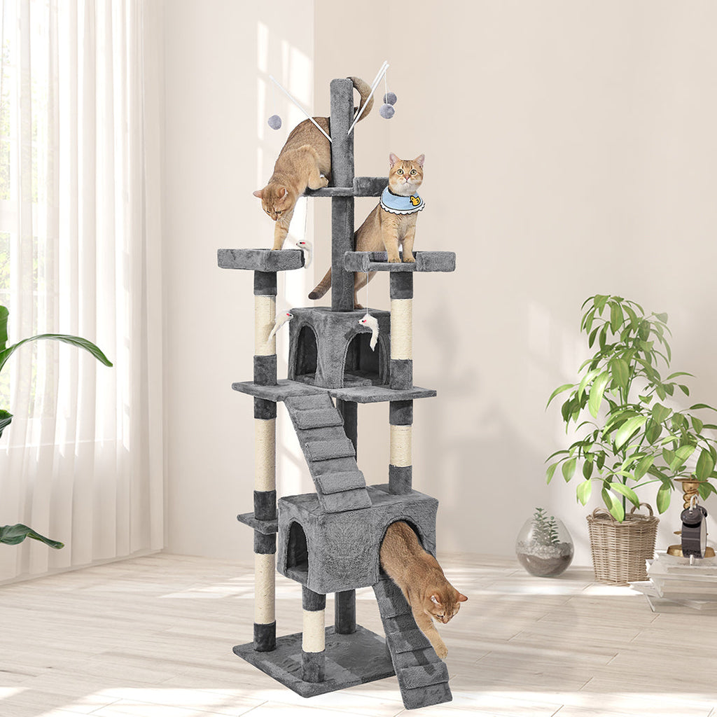 Cat Tree Scratching Post Scratcher Grey-2102558622293823494
