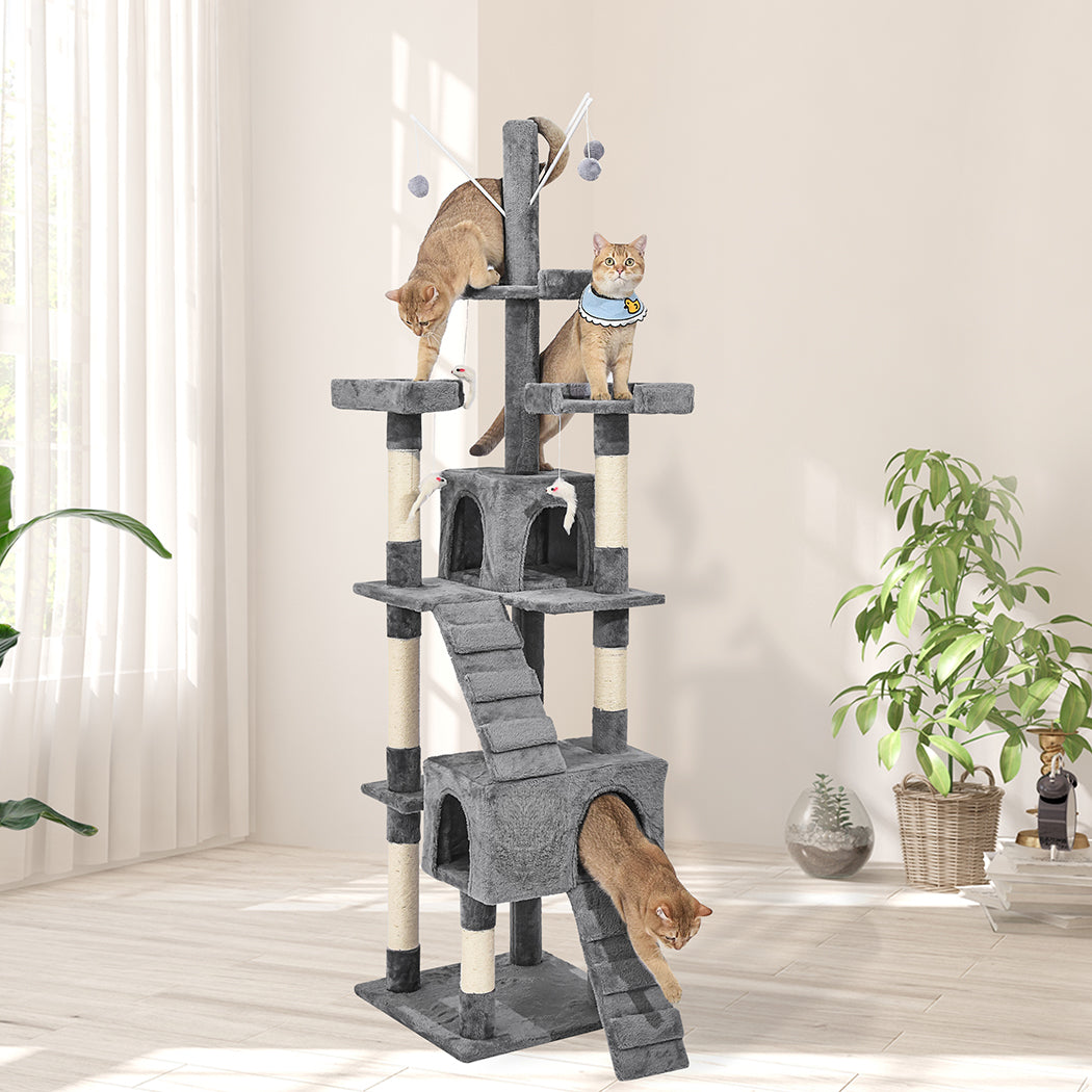 Cat Tree Scratching Post Scratcher Grey-2102558622293823494