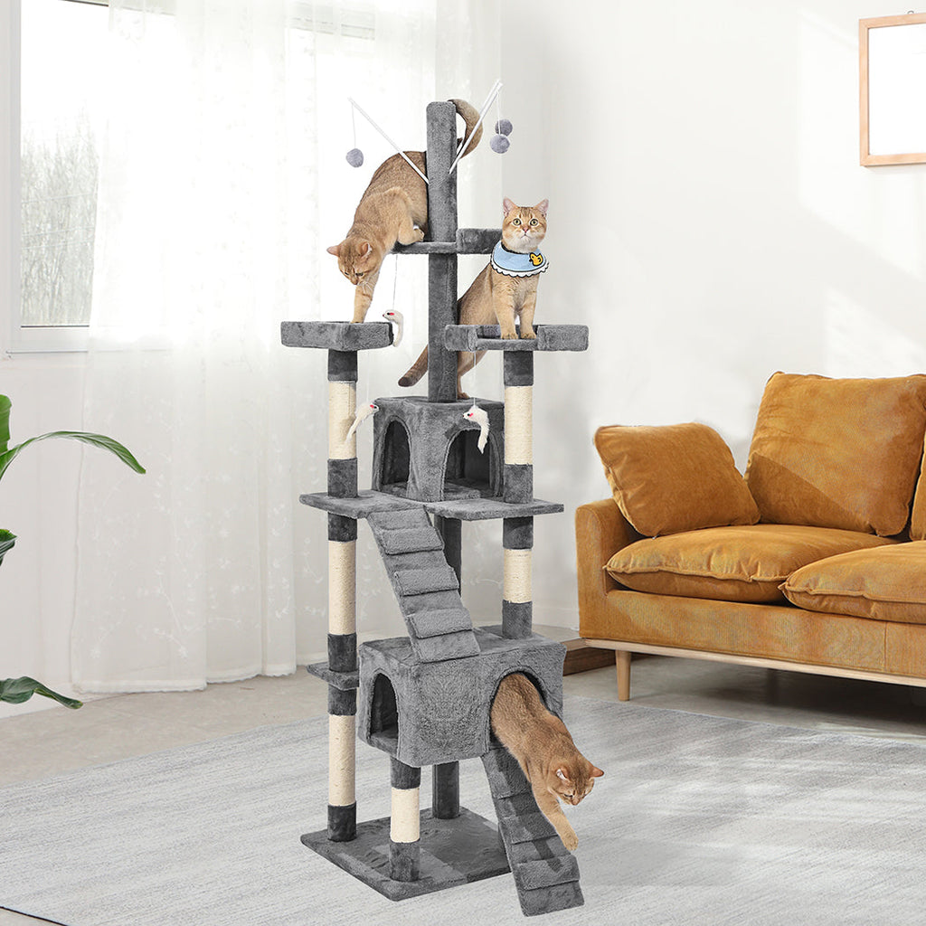 Cat Tree Scratching Post Scratcher Grey-2102558622293823495