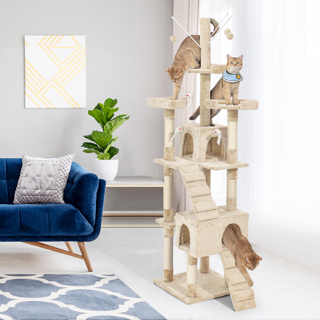 Cat Tree Scratching Post Scratcher Beige-2102558622092496903