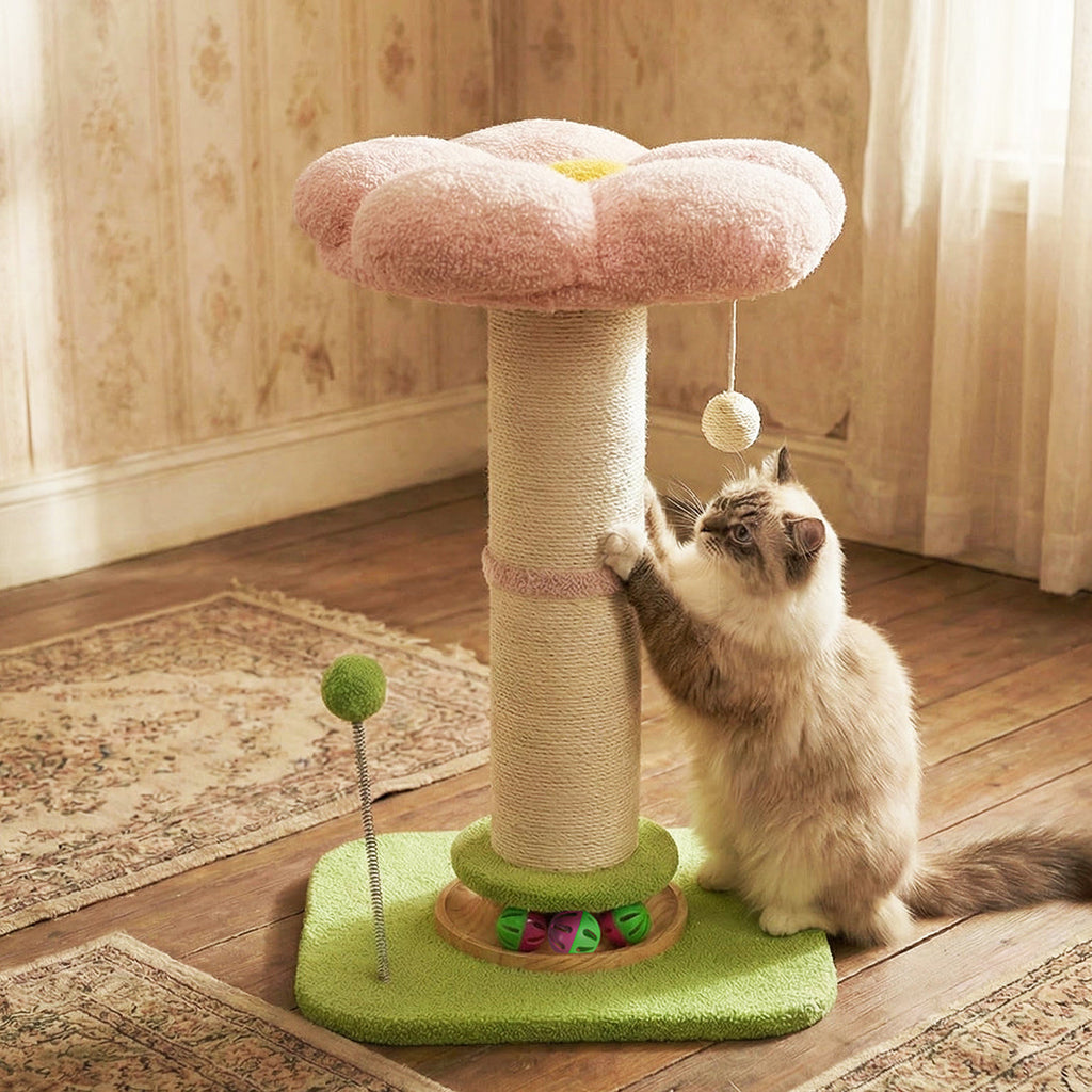 Cat Scratching Post Flower 61.5cm Cat Tree Tower-2102558640274804743