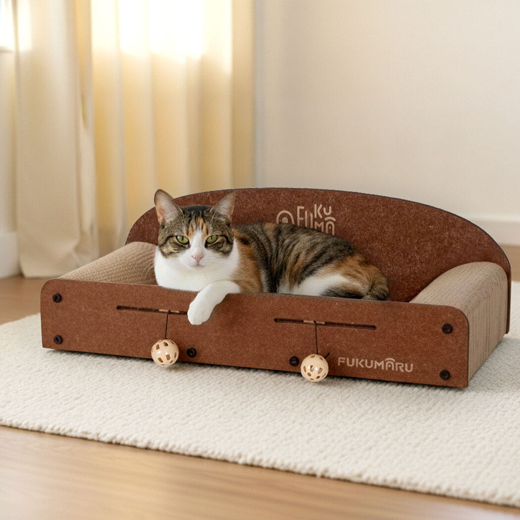 Cat Scratching Board Corrugated Cardboard 2 Balls-2102558633337425927