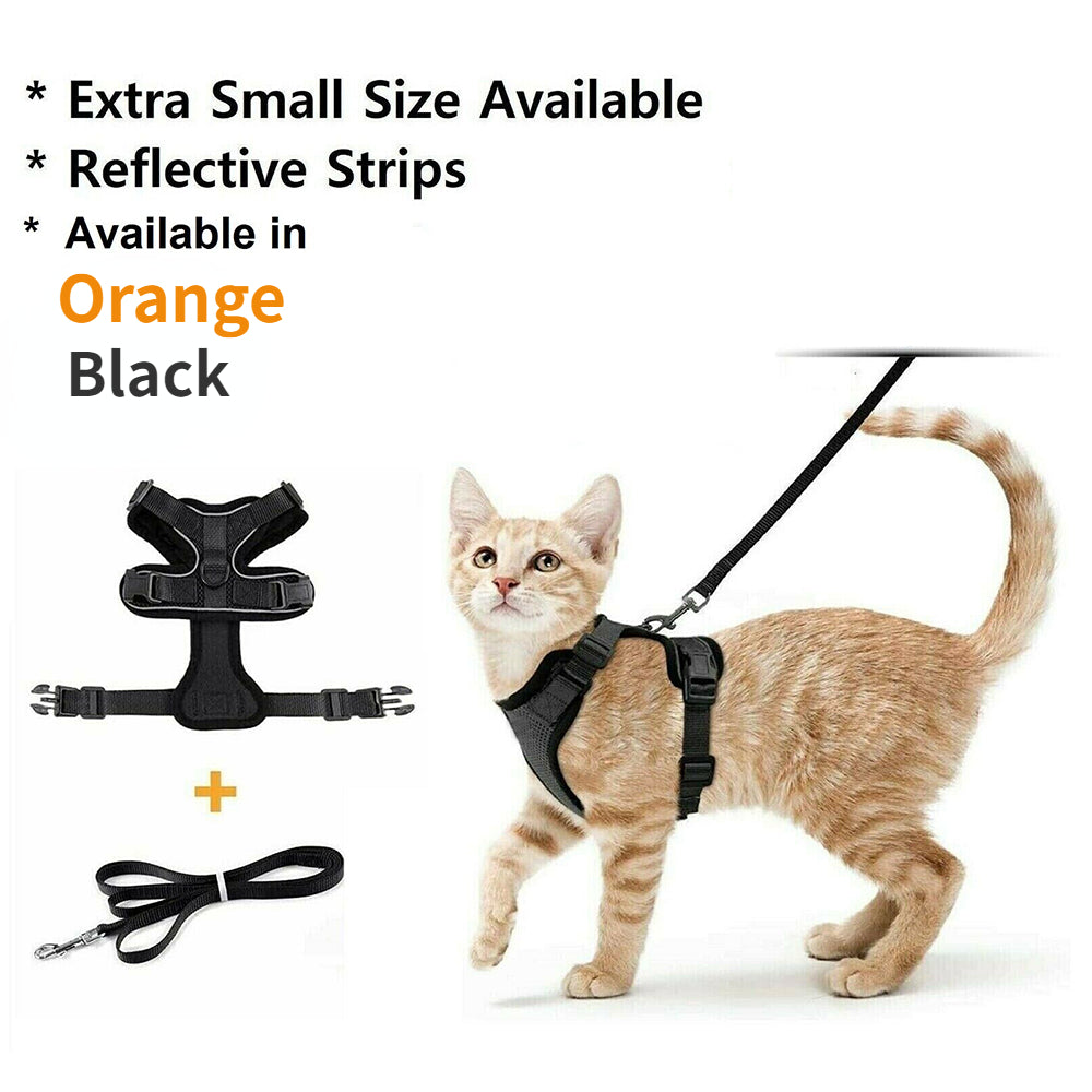 Cat Dog Harness Leash Walking Escape Proof Adjustable Reflective Vest Harness - image 3