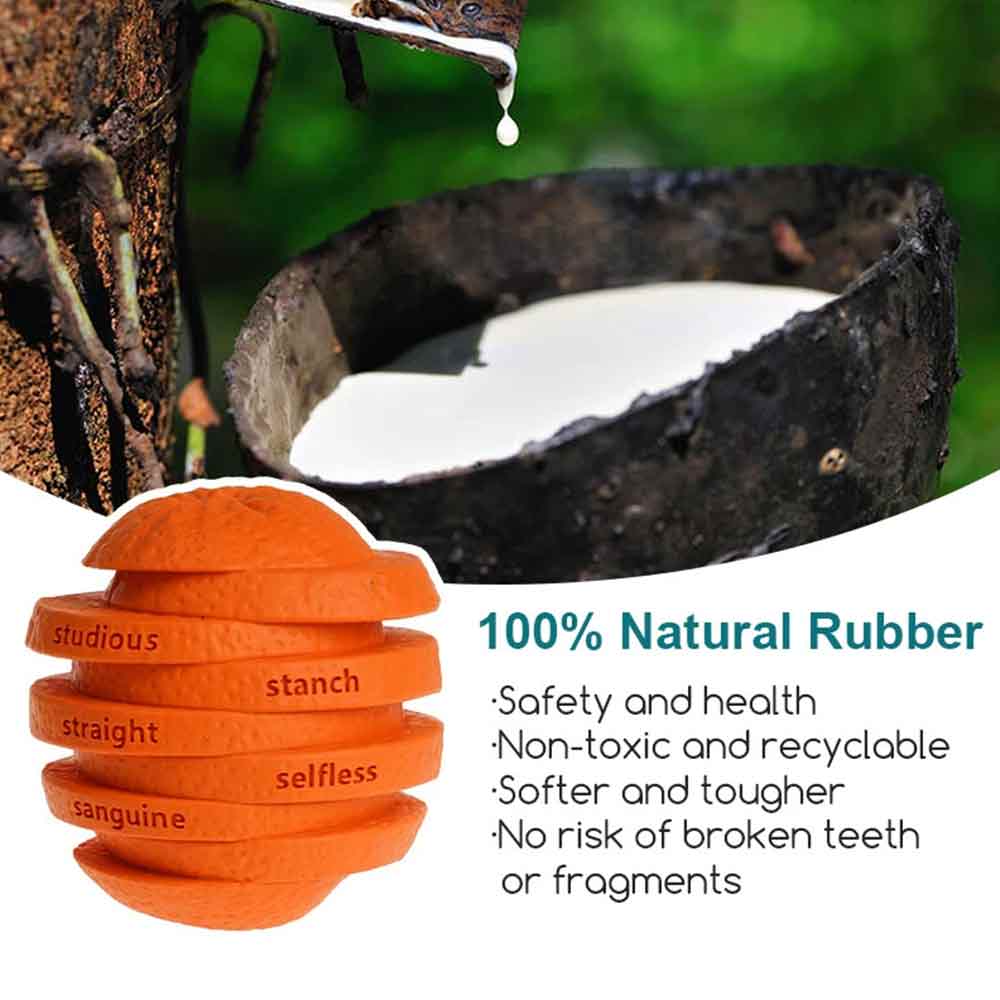 Durable Dog Chew Toy – Treat Dispenser & Interactive Pet Toy, Orange, 10cm - image 6