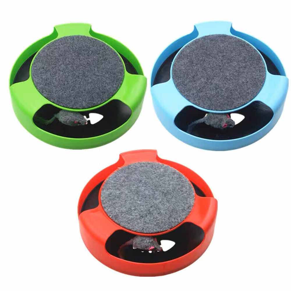 Cats Mouse Moving Catch Toy Interactive Cat Toys Indoor Cat Training Scratching Pad Round - image 1