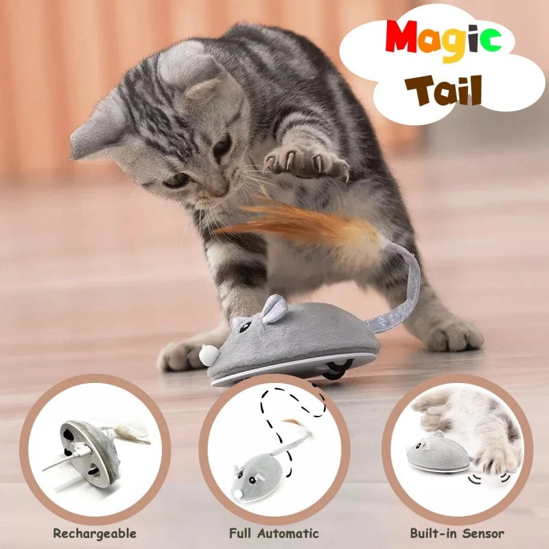 Rechargeable Automatic Moving Mouse Toy for Cats