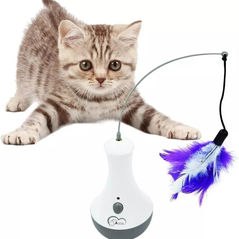 Automatic Interactive Feather Toy for Indoor Cats