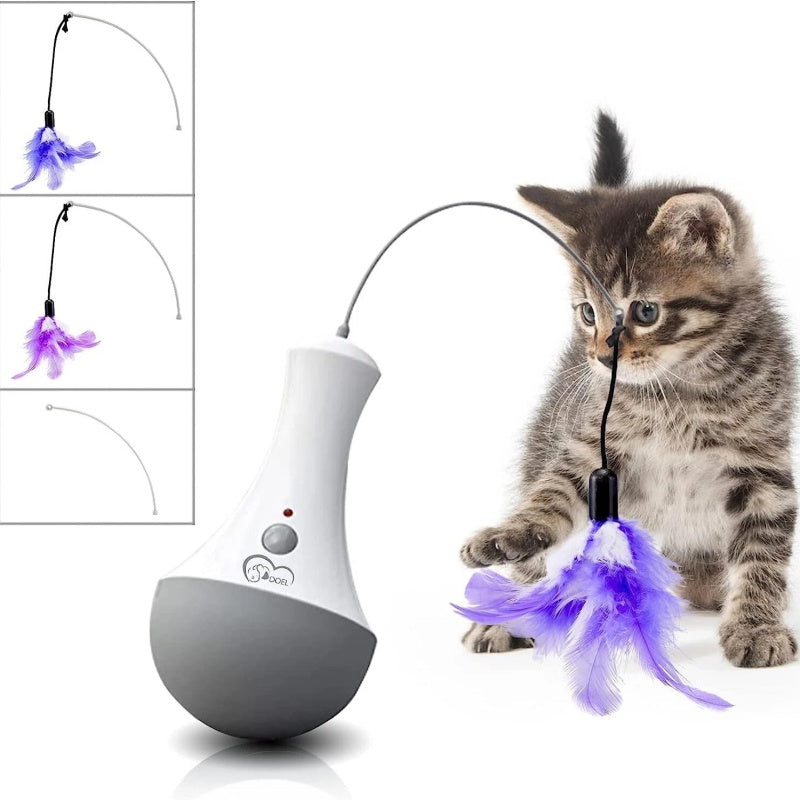 Automatic Interactive Feather Toy for Indoor Cats