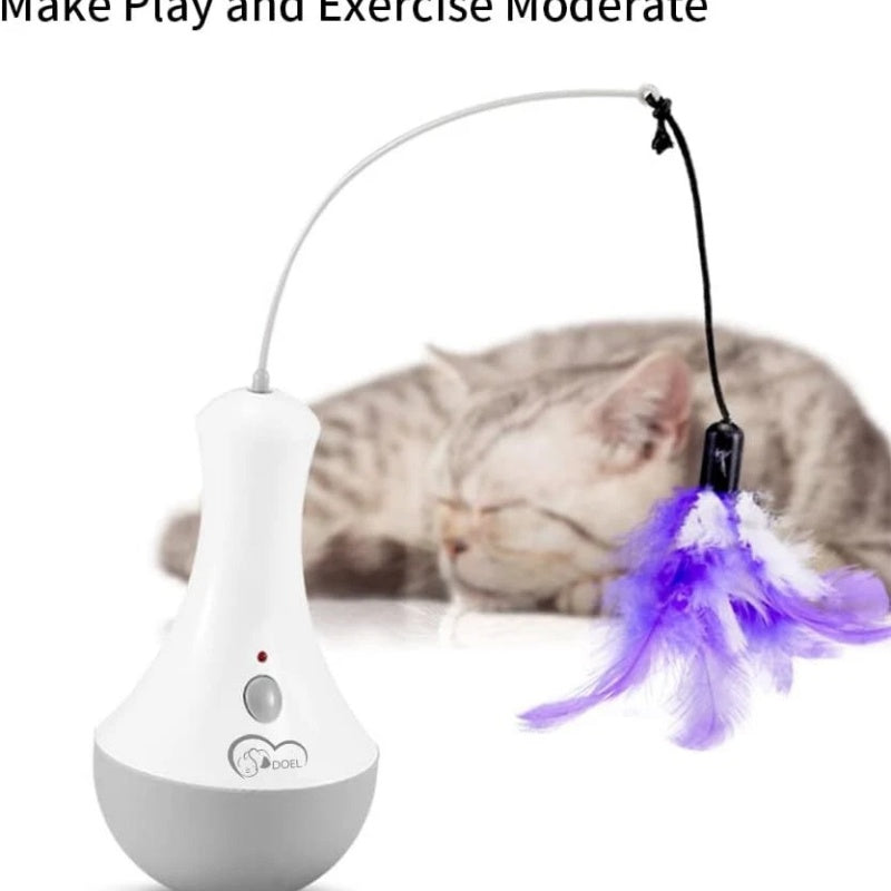 Automatic Interactive Feather Toy for Indoor Cats
