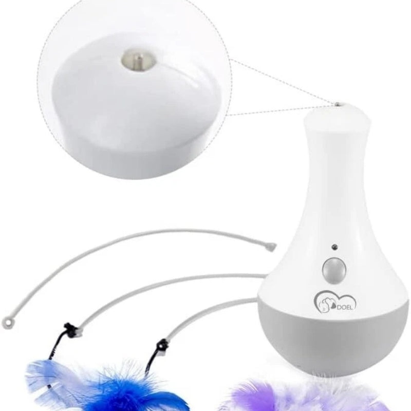 Automatic Interactive Feather Toy for Indoor Cats