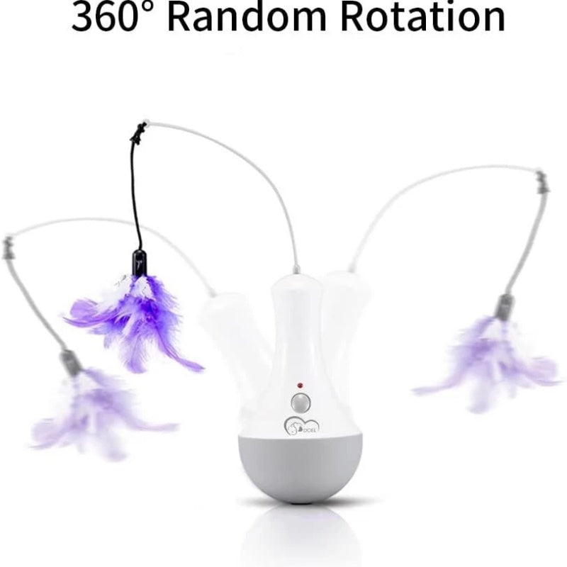 Automatic Interactive Feather Toy for Indoor Cats