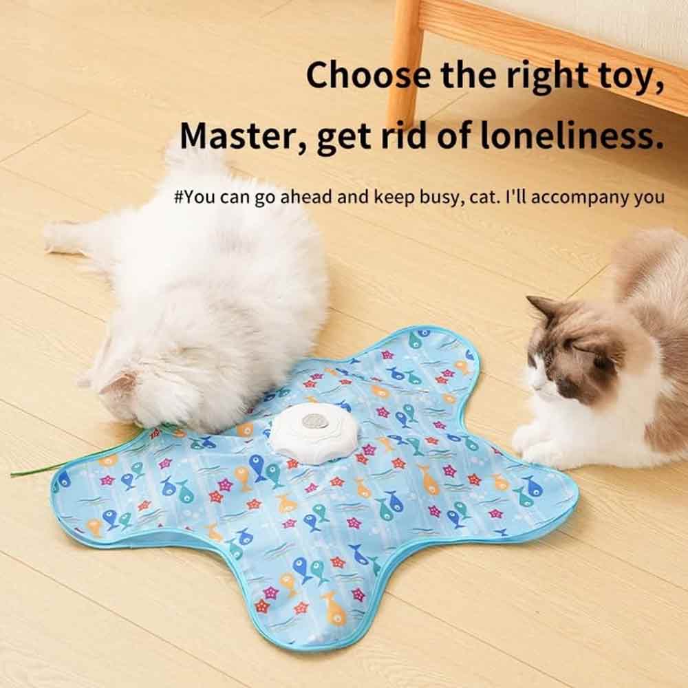 USB Interactive Feather Cat Toy with Mouse Sounds