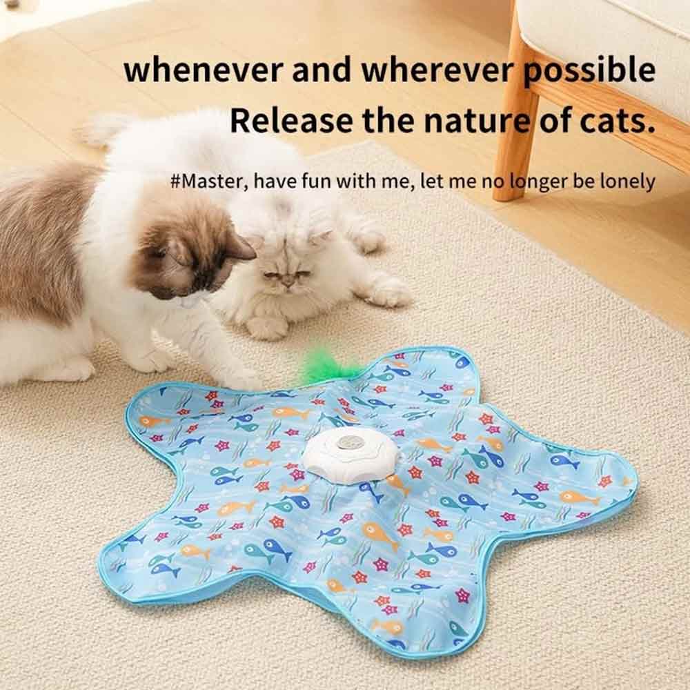 USB Interactive Feather Cat Toy with Mouse Sounds