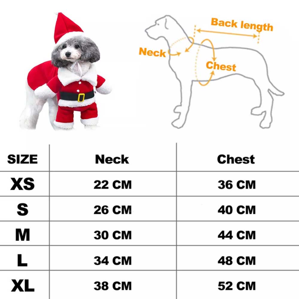 Christmas Santa Claus Pet Cat Dog Clothes Hat Costume Coat Decoration Xmas - image 3