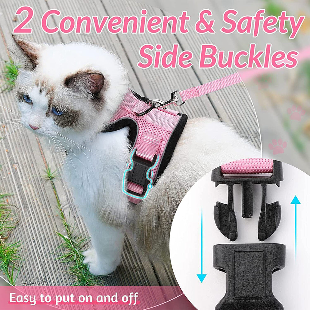 Cat Dog Harness Leash Walking Escape Proof Adjustable Reflective Vest Harness - image 7